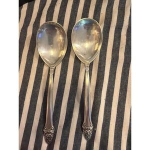 Gorham Sterling Silver Sovereign Pattern Tablespoons Set of 2 Large Spoons